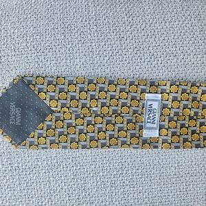 Versace Gold and Gray Medusa Tie